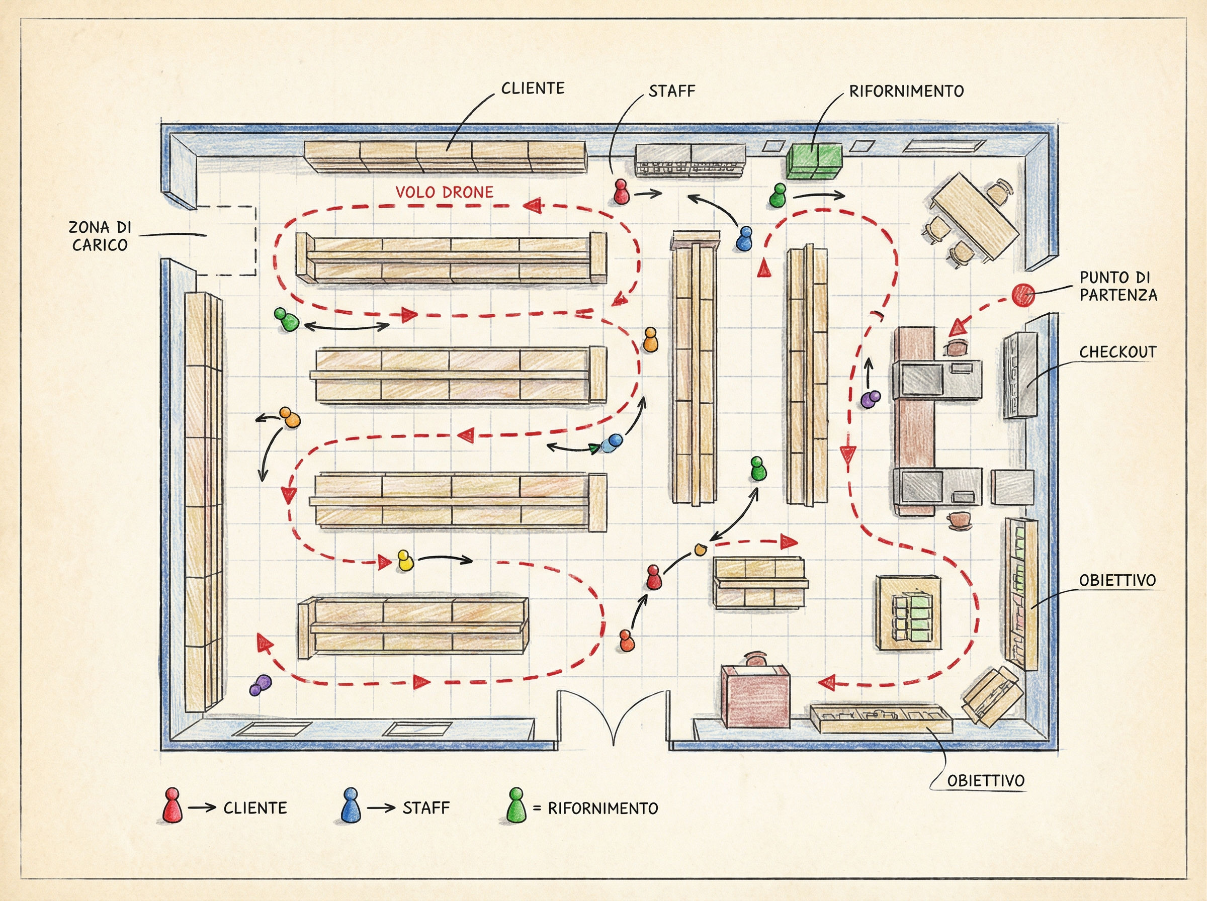 Mappa traiettoria volo drone